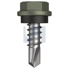 Hobsons - #10-16 x 16 MANGROVE - CL4 AS3566 METAL SDS HEX HEAD + WASHER | FS275-MA (Pack of 1000)