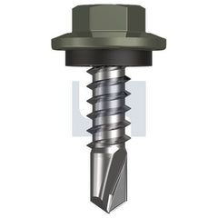 Hobsons - #12-14 x 20 - Mangrove - Metal SDS Hex Head + Washer - Class 4 | TMAM4SH1214020