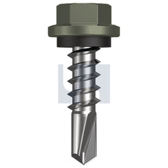 Hobsons - #14-10 x 25 Mangrove - Cl4 As3566 Metal Sds Hex Head + Washer | Q327-Ma (Pack Of 1000)