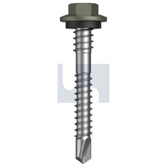 Hobsons - #12-14 x 43 - Mangrove - Metal SDS Hex + Washer + Xgrip - Class 4 | TMAM4XH1214043