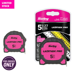 Sterling - PINK Ultimax Pro Tape Measure 5m - Limited Edition | TMFX5027P