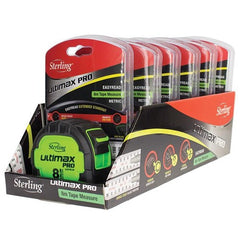 Sterling - 8m Ultimax Pro Tape Measure Easyread: Metric Magnetic Hook | TMFXE8027