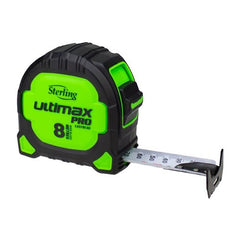 Sterling - 8m Ultimax Pro Tape Measure Easyread: Metric Steel Hook Non Magnetic | TMNXE8027