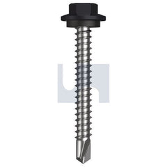 Hobsons - #12-14 x 45 - Monument - Metal SDS Hex Head + Washer - Class 4 | TMOM4SH1214045