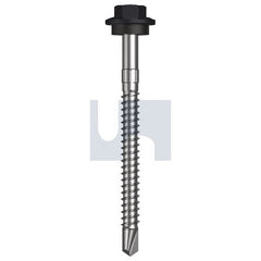 Hobsons - #12-14 x 65 - Monument - + Scratchguard Metal SDS Hex Head + Washer - Class 4 | TMOM4SS1214065