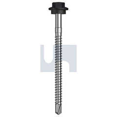 Hobsons - #12-14 x 75 - Monument - + Scratchguard Metal SDS Hex Head + Washer - Class 4 | TMOM4SS1214075