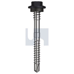 Hobsons - #12-14 x 55 - Monument - + Scratchguard Metal SDS Hex + Washer + Xgrip - Class 4 | TMOM4XS1214055