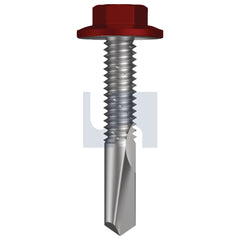 Hobsons - #12-24 x 32 - Manor Red (Scoria) - S500 SDS Flanged Hex Head - Class 4 - Qty 1000 | TMR54FH1224032