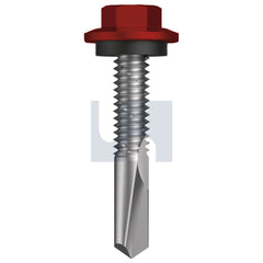 Hobsons - #12-24 x 32 Manor Red (Scoria) -Cl4 As3566 S500 Sds Hex Head + Washer | Q486-Mr (Pack Of 1000)