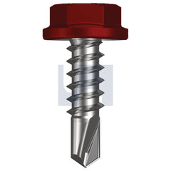 Hobsons - #10-16 x 16 MANOR RED (SCORIA) -CL4 AS3566 METAL SDS FLANGED HEX HEAD | FS180-MR (Pack of 1000)