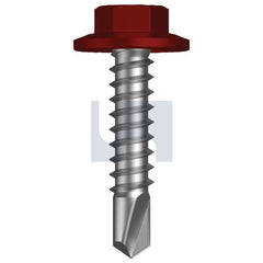 Hobsons - #12-14 x 25 - Manor Red (Scoria) - Metal SDS Flanged Hex Head - Class 4 | TMRM4FH1214025