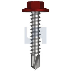 Hobsons - #12-14 x 30 - Manor Red (Scoria) - Metal SDS Flanged Hex Head - Class 4 | TMRM4FH1214030