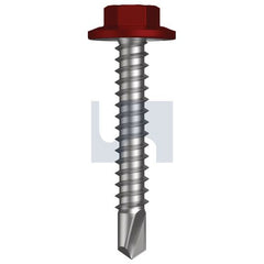 Hobsons - #12-14 x 35 - Manor Red (Scoria) - Metal SDS Flanged Hex Head - Class 4 | TMRM4FH1214035
