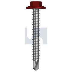 Hobsons - #12-14 x 45 - Manor Red (Scoria) - Metal SDS Flanged Hex Head - Class 4 | TMRM4FH1214045