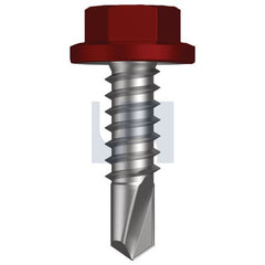 Hobsons - #14-14 x 22 - Manor Red (Scoria) - Metal SDS Flanged Hex Head - Class 4 | TMRM4FH1414022