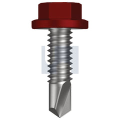 Hobsons - #14-20 x 22 - Manor Red (Scoria) - Metal SDS Flanged Hex Head - Class 4 - Qty 1000 | TMRM4FH1420022
