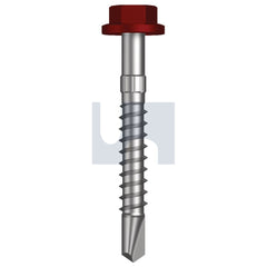 Hobsons - #14-10 x 50 - Manor Red (Scoria) - + Scratchguard Metal SDS Flg Hex Head - Class 4 - Qty 1000 | TMRM4FS1410050