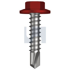 Hobsons - #14-14 x 22 - Manor Red (Scoria) - Metal SDS 5 16af Flanged Hex - Class 4 - Qty 1000 | TMRM4RH1414022