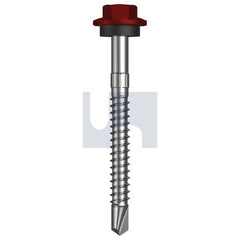 Hobsons - #12-14 x 55 - Manor Red (Scoria) - + Scratchguard Metal SDS Hex Head + Washer - Class 4 | TMRM4SS1214055