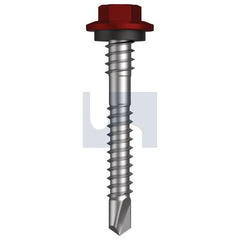 Hobsons - #12-14 x 43 - Manor Red (Scoria) - Metal SDS Hex + Washer + Xgrip - Class 4 | TMRM4XH1214043