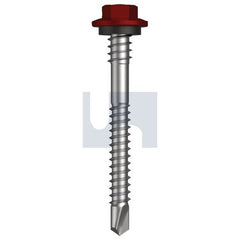 Hobsons - #12-14 x 53 - Manor Red (Scoria) - Metal SDS Hex + Washer + Xgrip - Class 4 | TMRM4XH1214053