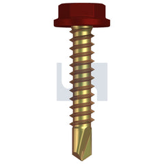 Hobsons - #10-16 x 25 MANOR RED (SCORIA) -ZYP AS3566 METAL SDS FLANGED HEX HEAD | Q507-MR (Pack of 1000)