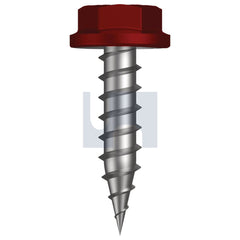 Hobsons - #10-12 x 20 MANOR RED (SCORIA) -CL4 AS3566 NEEDLE PT SDS FLANGED HEX | Q150-MR (Pack of 1000)