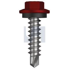 Hobsons - M6 - .2-13 X 25 Manor Red (Scoria) - Vmax SDS Hex + Washer - Class 4 - Qty 500 | TMRV4SH6213025