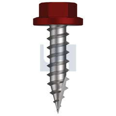 Hobsons - #14-10 x 25 - Manor Red (Scoria) - Type 17 Flanged Hex Head - Class 4 - Qty 1000 | TMRW4FH1410025