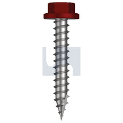 Hobsons - #14-10 x 40 - Manor Red (Scoria) - Type 17 Flanged Hex Head - Class 4 - Qty 1000 | TMRW4FH1410040