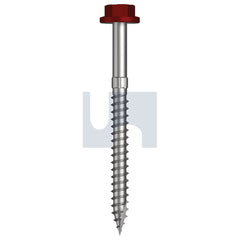Hobsons - #14-10 x 75 - Manor Red (Scoria) - + Scratchguard Type 17 Flanged Hex Head - Class 4 - Qty 500 | TMRW4FS1410075
