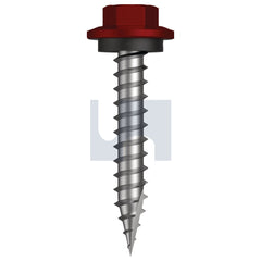 Hobsons - #12-11 x 35 MANOR RED (SCORIA) -CL4 AS3566 TYPE 17 HEX HEAD + WASHER | FS602-MR (Pack of 500)