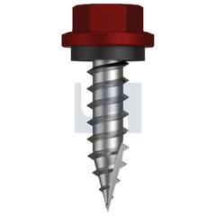 Hobsons - #14-10 x 25 Manor Red (Scoria) -Cl4 As3566 Type 17 Hex Head + Washer | Q615-Mr (Pack Of 1000)