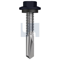 Hobsons - #12-24 x 32 Night Sky (Ebony) -Cl4 As3566 S500 Sds Hex Head + Washer | Q486-Ns (Pack Of 1000)