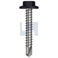 Hobsons - #12-14 x 35 - Night Sky (Ebony) - Metal SDS Flanged Hex Head - Class 3 | TNSM3FH1214035