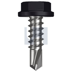 Hobsons - #10-16 x 16 NIGHT SKY (EBONY) -CL4 AS3566 METAL SDS FLANGED HEX HEAD | FS180-NS (Pack of 1000)