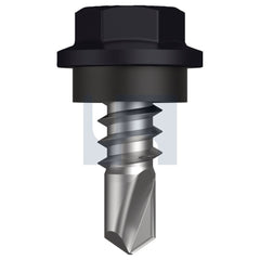 Hobsons - #8-18 x 12 Night Sky (Ebony) -Cl4 As3566 Metal Sds Hex Head + Washer | Q273-Ns (Pack Of 1000)