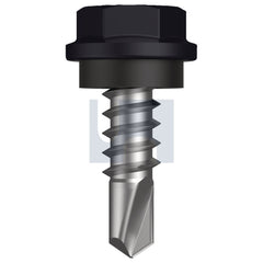 Hobsons - #10-16 x 16 NIGHT SKY (EBONY) -CL4 AS3566 METAL SDS HEX HEAD + WASHER | Q275-NS (Pack of 1000)