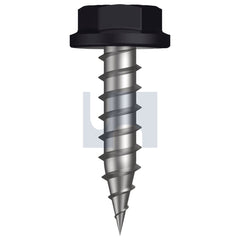 Hobsons - #10-12 x 20 NIGHT SKY (EBONY) -CL4 AS3566 NEEDLE PT SDS FLANGED HEX | Q150-NS (Pack of 1000)