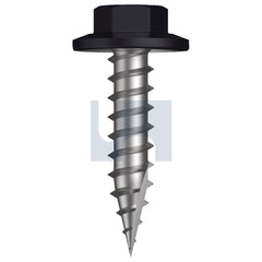 Hobsons - #12-11 x 25 NIGHT SKY (EBONY) -CL4 AS3566 TYPE 17 FLANGED HEX HEAD | Q525-NS (Pack of 500)