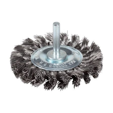 Weldclass - Wire Brush Spindle Wheel Twist-Knot 70mm Mild-Steel | TO-3074
