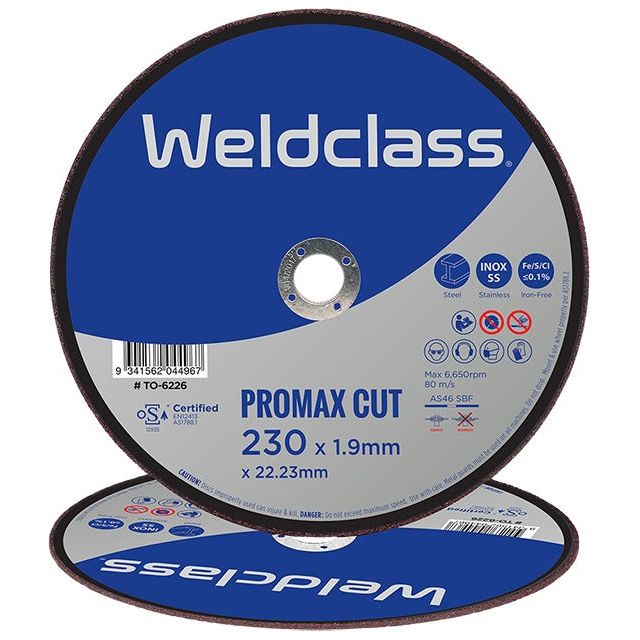 Weldclass - Cutting Disc PROMAX Inox Thin 230x1.9mm Flat | TO-6226