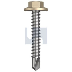 Hobsons - #12-14 x 35 - Paperbark - Metal SDS Flanged Hex Head - Class 4 | TPAM4FH1214035