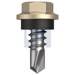 Hobsons - #8-18 x 12 Paperbark - Cl4 As3566 Metal Sds Hex Head + Washer | Q273-Pa (Pack Of 1000)