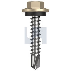 Hobsons - #12-14 x 30 - Paperbark - Metal SDS Hex Head + Washer - Class 4 - Qty 1000 | TPAM4SH1214030