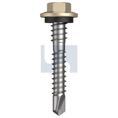 Hobsons - #12-14 x 37 - Paperbark - Metal SDS Hex + Washer + Xgrip - Class 4 | TPAM4XH1214037