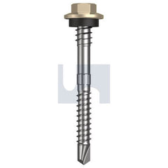 Hobsons - #12-14 x 55 - Paperbark - + Scratchguard Metal SDS Hex + Washer + Xgrip - Class 4 | TPAM4XS1214055