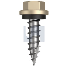 Hobsons - #14-10 x 25 Paperbark - Cl4 As3566 Type 17 Hex Head + Washer | Q615-Pa (Pack Of 1000)