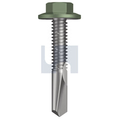 Hobsons - #12-24 x 32 - Pale Eucalypt (Mist Green)- S500 SDS Flanged Hex Head - Class 4 - Qty 1000 | TPE54FH1224032
