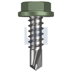 Hobsons - #10-16 x 16 PALE EUCALYPT (MIST GREEN)-CL4 AS3566 METAL SDS FLANGED HEX HEAD | Q180-PE (Pack of 1000)